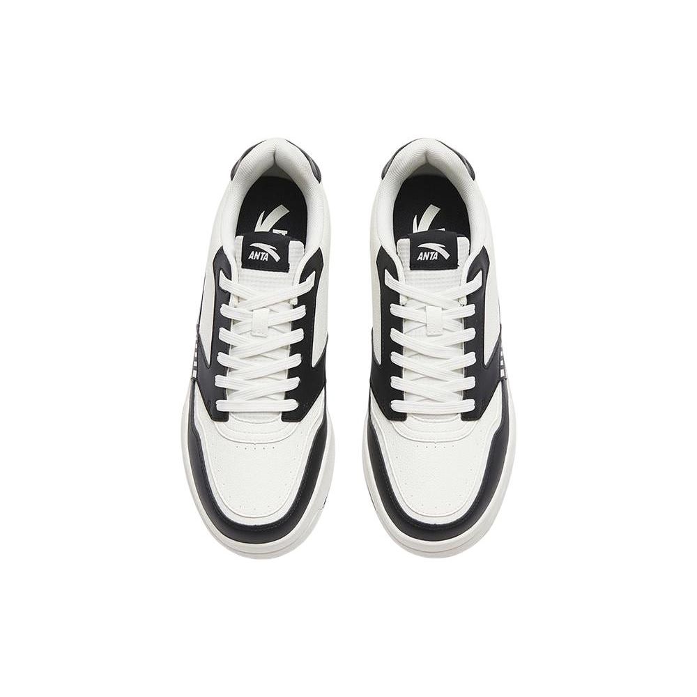 Anta Slip Resistant Shock Absorbing Durable Low Top Skate Shoes Men Sneakers Ivory-White Black 912318062-3