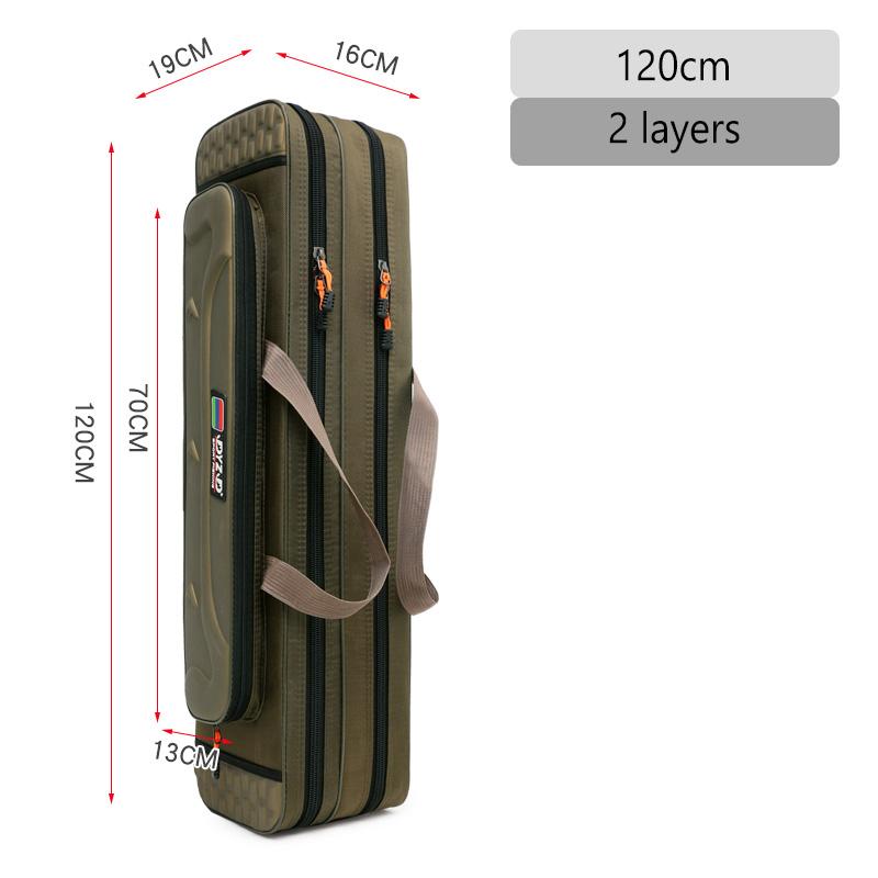 80cm/90cm/100cm/120cm Fiskestangvesker Vanntett 3/4 Lag Oppbevaringsveske for Fiskesneller Utstyr Agnveske Ryggsekk med Stor Kapasitet