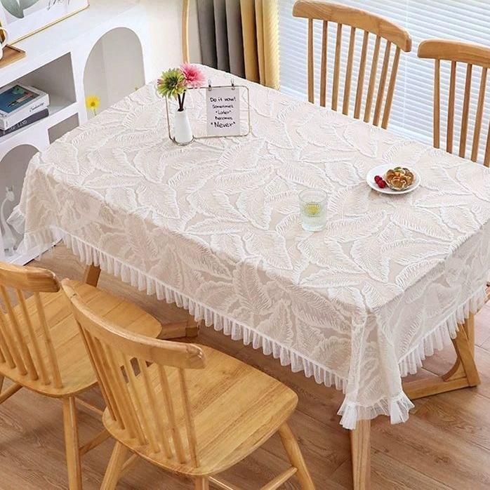 French Pastoral Lace Tablecloth Hollow Out Coffee Table Dust Cover Photography Background Mat Homestay Decoration Tabletop Towel
