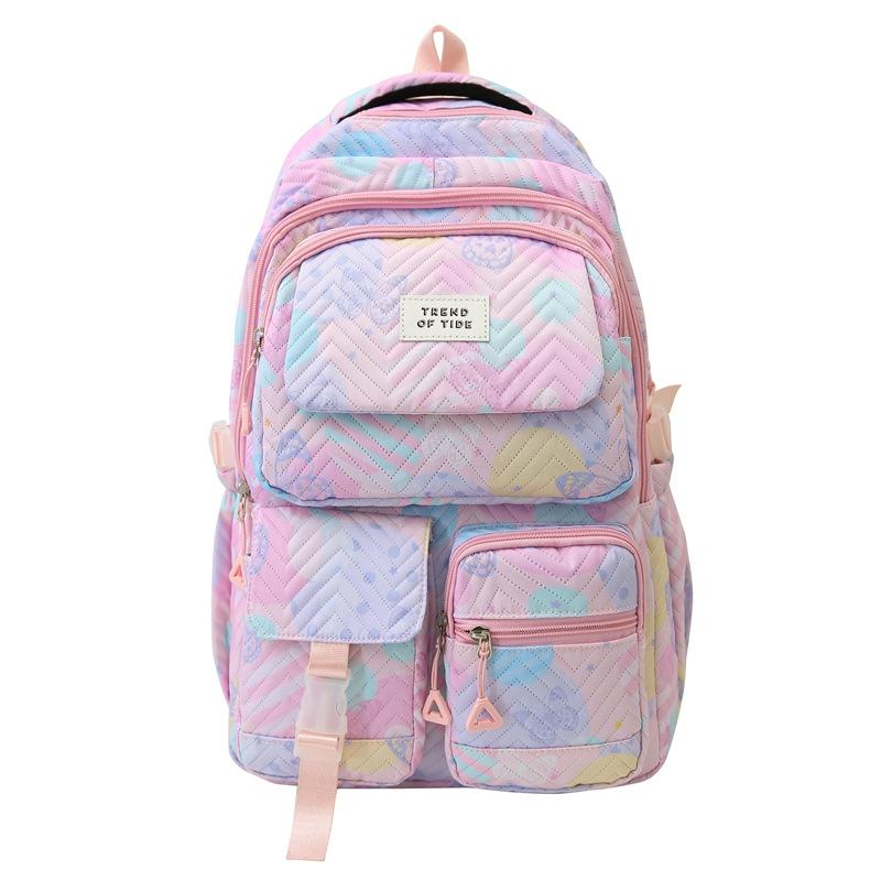 Рюкзак для кампуса Граффити Студенческий школьный рюкзак Открытый рюкзак розовый