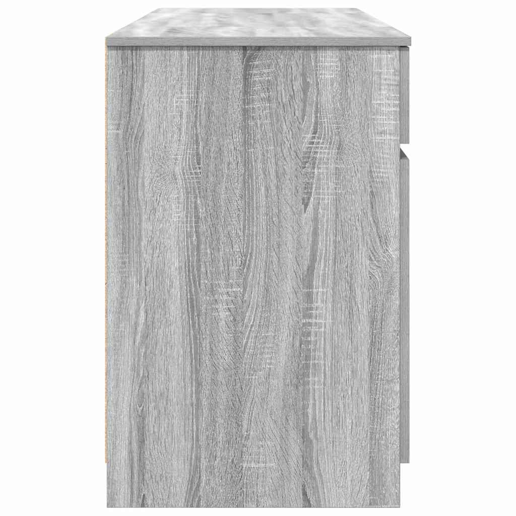Desk with Door Grey Sonoma 140 x 49 x 76 cm Engineered Wood