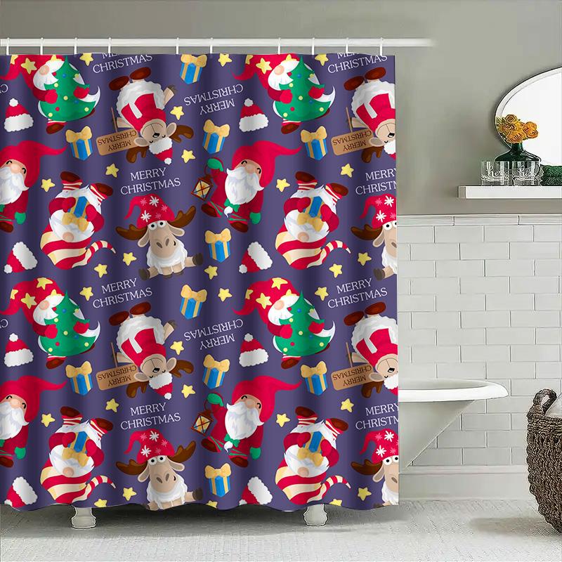 

Tuniu Милый Санта Клаус Рождественская Занавеска для Душа Красный Белый Синий Праздничный Подарок Тема Декор 150x200cm