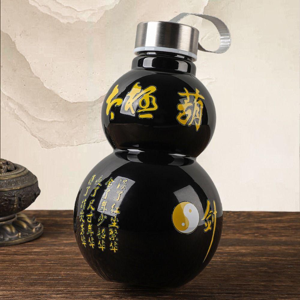 Chinese Style Vintage Water Kettle Large Capacity Gourd Drink Bottle Gourd Sports Bottle  Gym