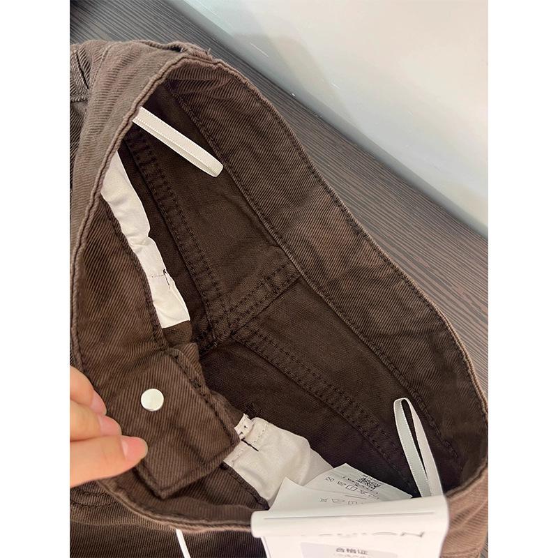 Plus Size Retro High Waist Straight Leg Jeans - Women's Autumn Slimming Wide Leg Pants