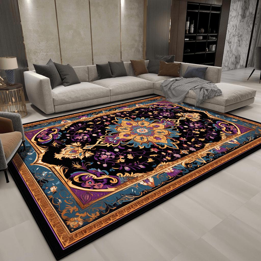 Europäischer Stil Luxus TEPPICHE FÜR WOHNZIMMER Persische Dekoration Schlafzimmer Bettseite Plüschteppich Faltbare Lounge Rutschfeste Weiche Matten