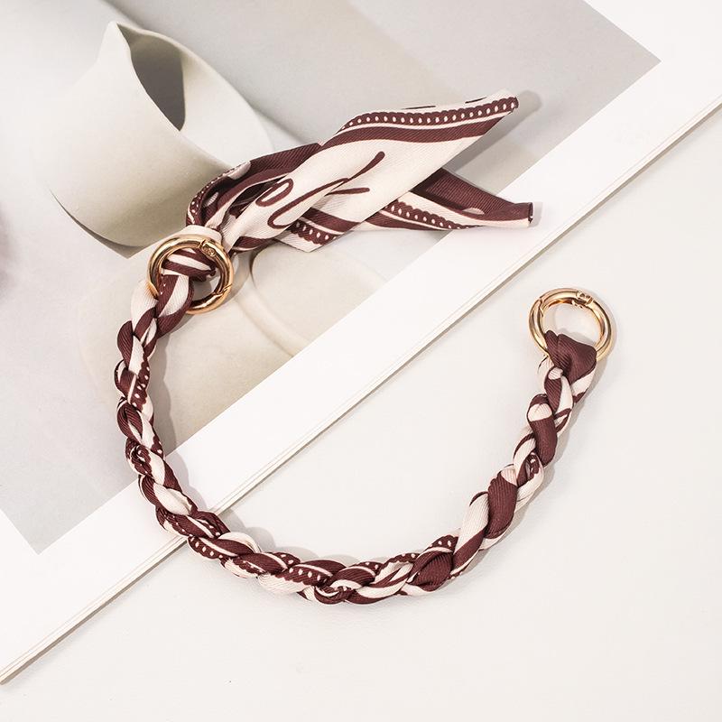 Evelyn Silk Scarf Woven Handbag Strap Chain - High-End Replacement Accessory
