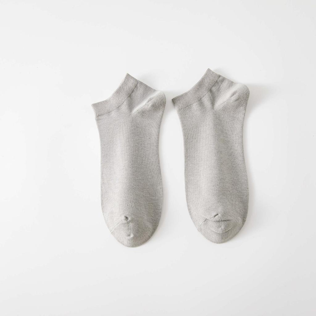 Short Men'S Socks Solid Color Comfortable Low-Top Socks Breathable Thin Sweat-Absorbing Cotton Socks Business Casual Boat Socks Basic