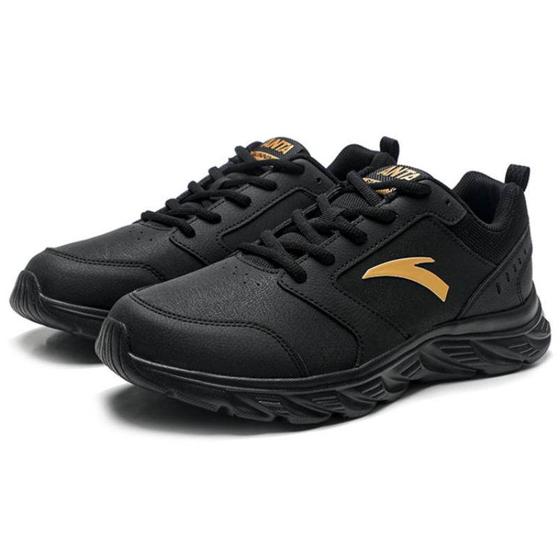 Anta Running Collection Anti-Slip Wear-Resistant Low-Top Running Shoes Men's Black Gold Sneakers 912355581-11