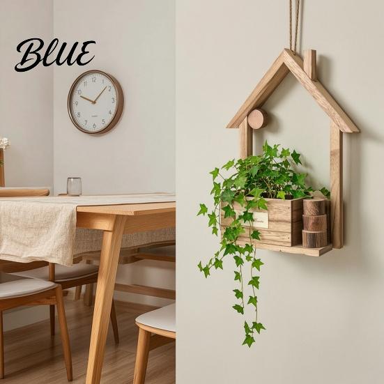 Wall Plant Holder for Entryway Wooden Planter Creative Hanging Flower Pot Basket Indoor Plants Mounted Planter Cafe Faux Flowers Rustic Decor Living