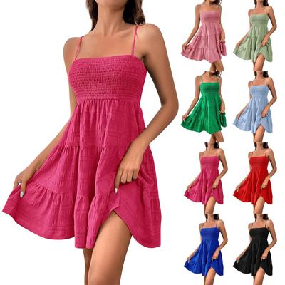 Damen Lässiges Sommerkleid, ärmellos, Sommerkleid, Tank-Kleider, Strandkleid, Strandkleid