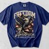 Freedom America Shirt Bald Eagle Graphic, Land of the Free Tee Vintage USA Shirt, Patriotic Pride T-Shirt, Comfort Colors