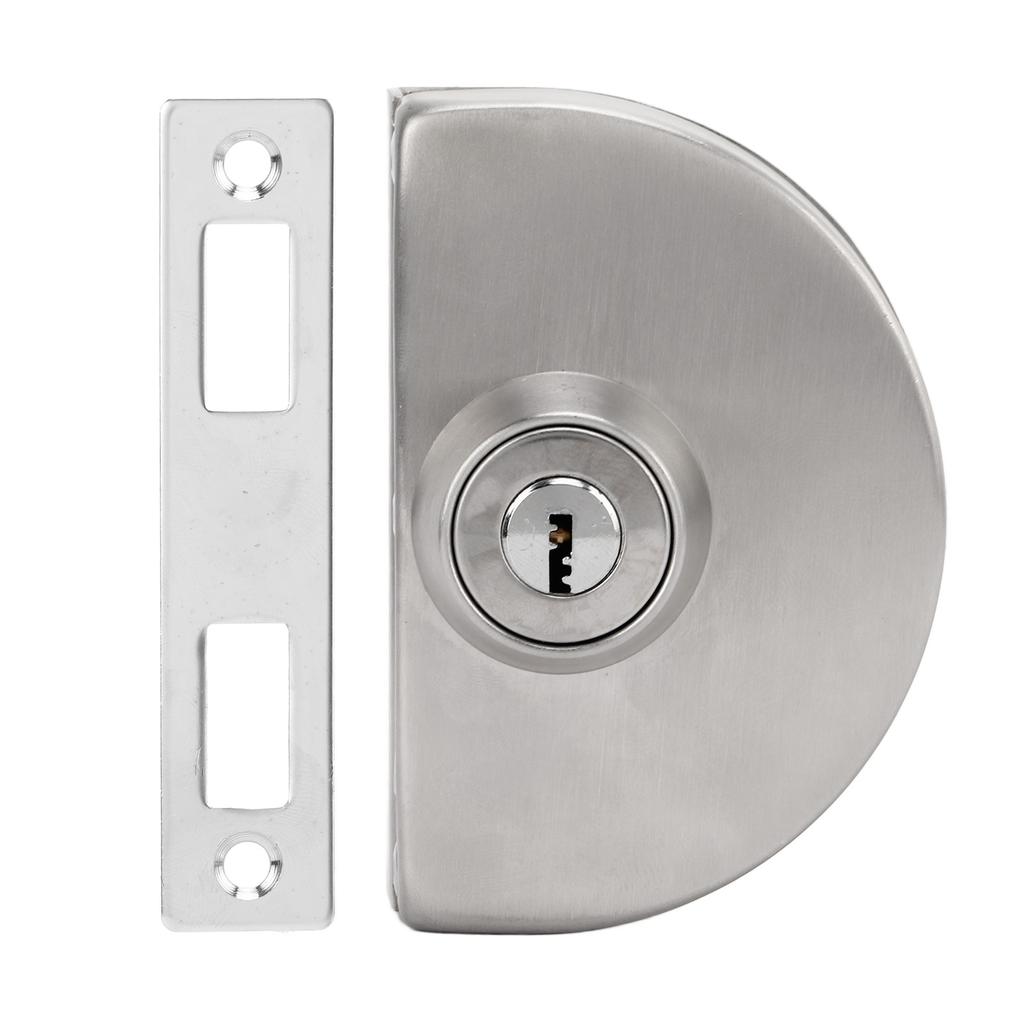 Glass Door Lock Half Round Stainless Steel Single Side Office Glass Lock Sliding Single Glass Door