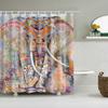 Cartoon Animals Cat Bird Giraffe Shower Curtains Bathroom Curtains Waterproof Polyester Bath Screen Curtain with 12 Hooks