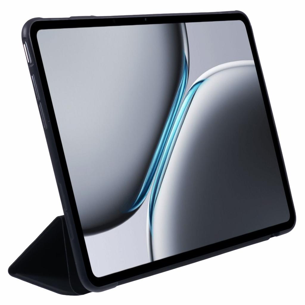 For OnePlus Pad 2 Case PU Leather+Silicone Tri-Fold Stand Tablet Cover