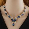 Shining Earrings Necklace Set Bracelet Rhinestone Butterfly Jewelry  Wedding Party