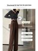 2026 Spring Women's High-Waisted Wide-Leg Suit Pants - New Style, Drapey, Straight-Leg