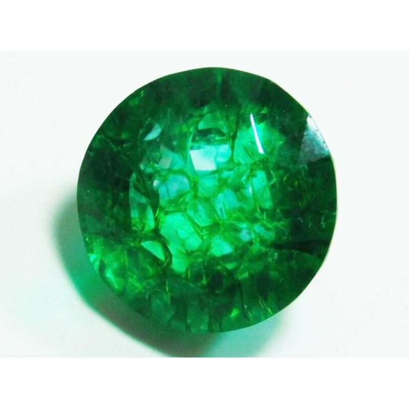 Natural Green Emerald Loose Gemstone 6 Ct Round Shape for Jewelry Making and Gem Collections