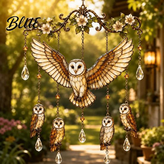 Accessoires de Jardin Carillon à Vent Colibri Carillons pour l'Extérieur Vitrail & Cristal Capteur de Soleil Cadeaux Amateurs d'Oiseaux Femme Carillon à Vent Coloré