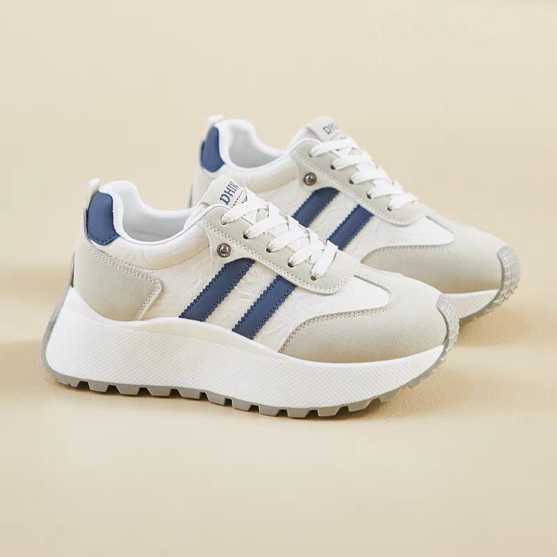 Stepping on shit sneakers women's four-season foot small waffle Forrest Gump shoes women's lightweight non-slip running platform dad shoes