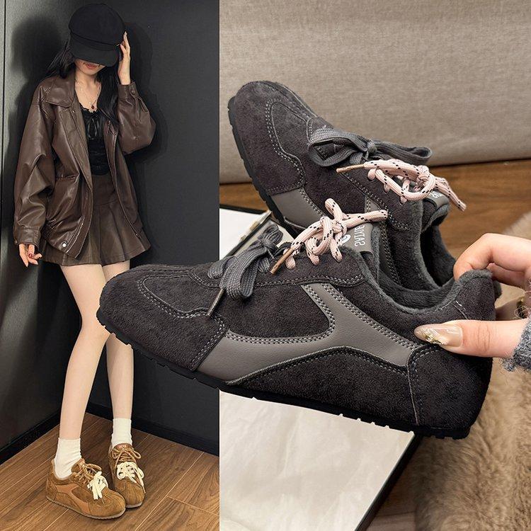Maillard color German training shoes women's autumn 2025 new retro casual versatile double lace-up fashion casual shoes women