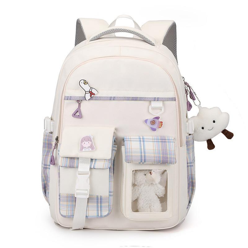 

Stylish Unisex Nylon Backpack With Letter Pattern Ideal For School And Outdoor Activities бежевий