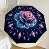 1pc Crystal Rose Mandala Umbrella with Plastic Handle,Suitable for All Seasons Home Travel Outdoor UmbrellaDD1102