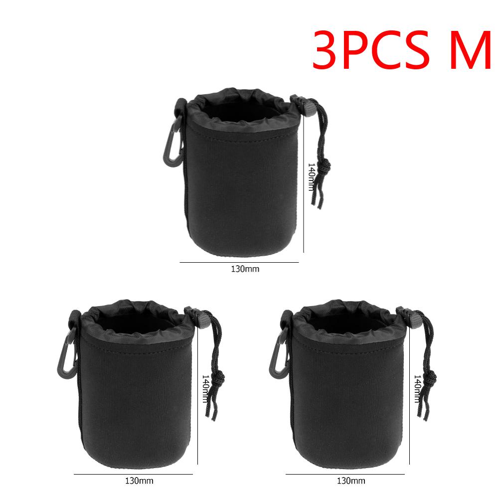 Camera Lens Bag Waterproof Soft Neoprene Camera Lens Pouch Bag Drawstring Protector Case with S M L XL Size