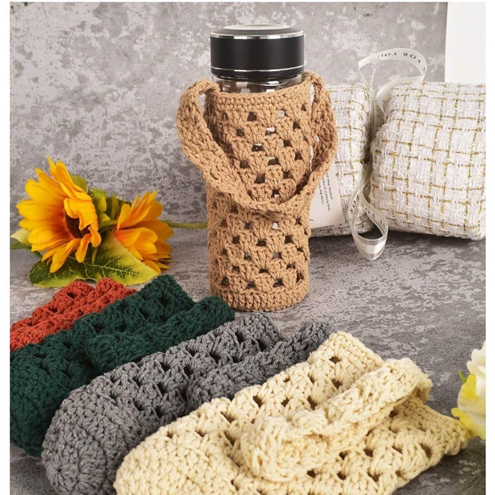 Ručně vyrobený návlek na kelímek na vodu Opakovaně použitelný sáček na kelímek Příslušenství Obal na láhev na vodu