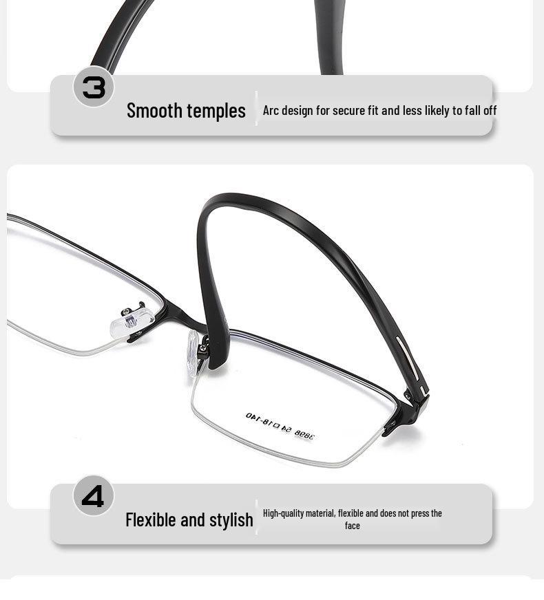 Ultra-Light Men's Retro Half-Rim Glasses Frame