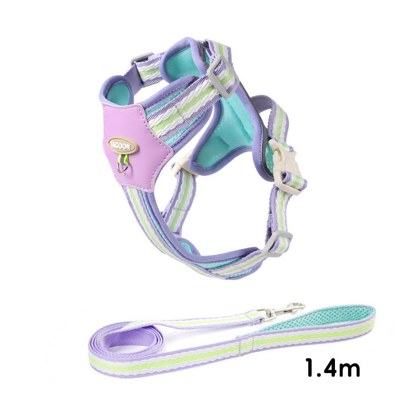 Leichtes verstellbares Hundegeschirr für Brust und Rücken, Weste mit Leine, mit reflektierendem Band, für Welpen, Hund, Outdoor-Zubehör