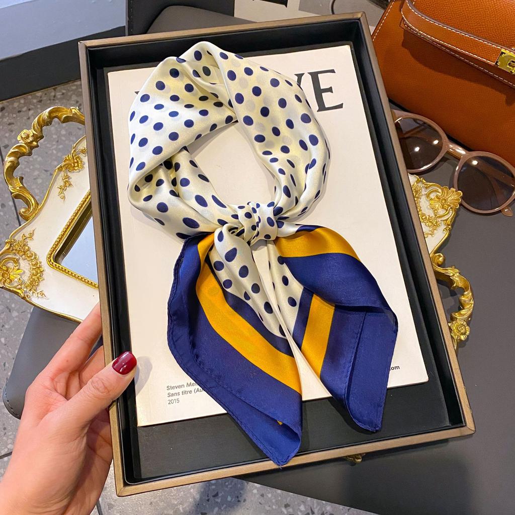 Small Silk Scarf Women'S Versatile High-End Decorative Square Scarf Professional Small Scarf Simulation Silk Korean Version Streamer Bag