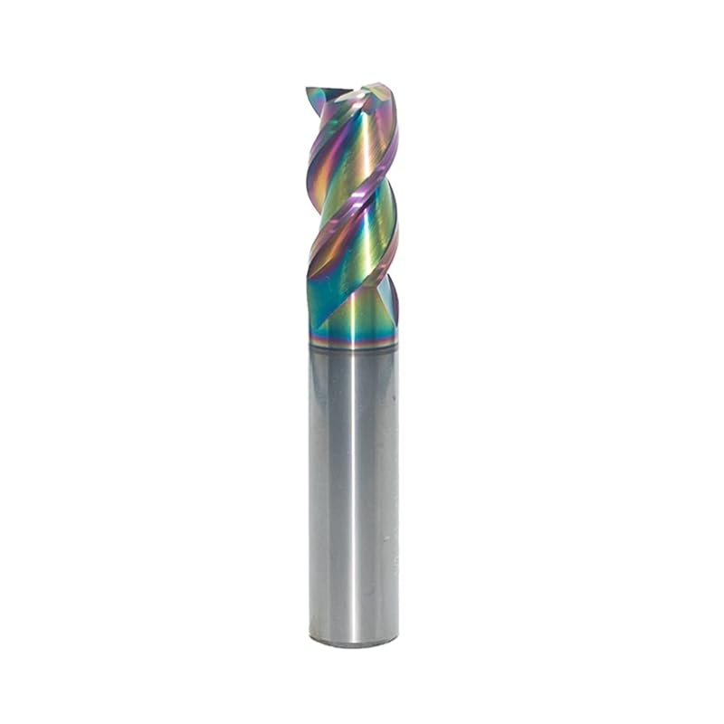 1/4" Extra Long Carbide Square End Mill for Aluminum, Copper Alloy, Plastic, 4" Overall Length End Mill Bits, 3 Flute HRC 55 Deg DLC Coating, CNC