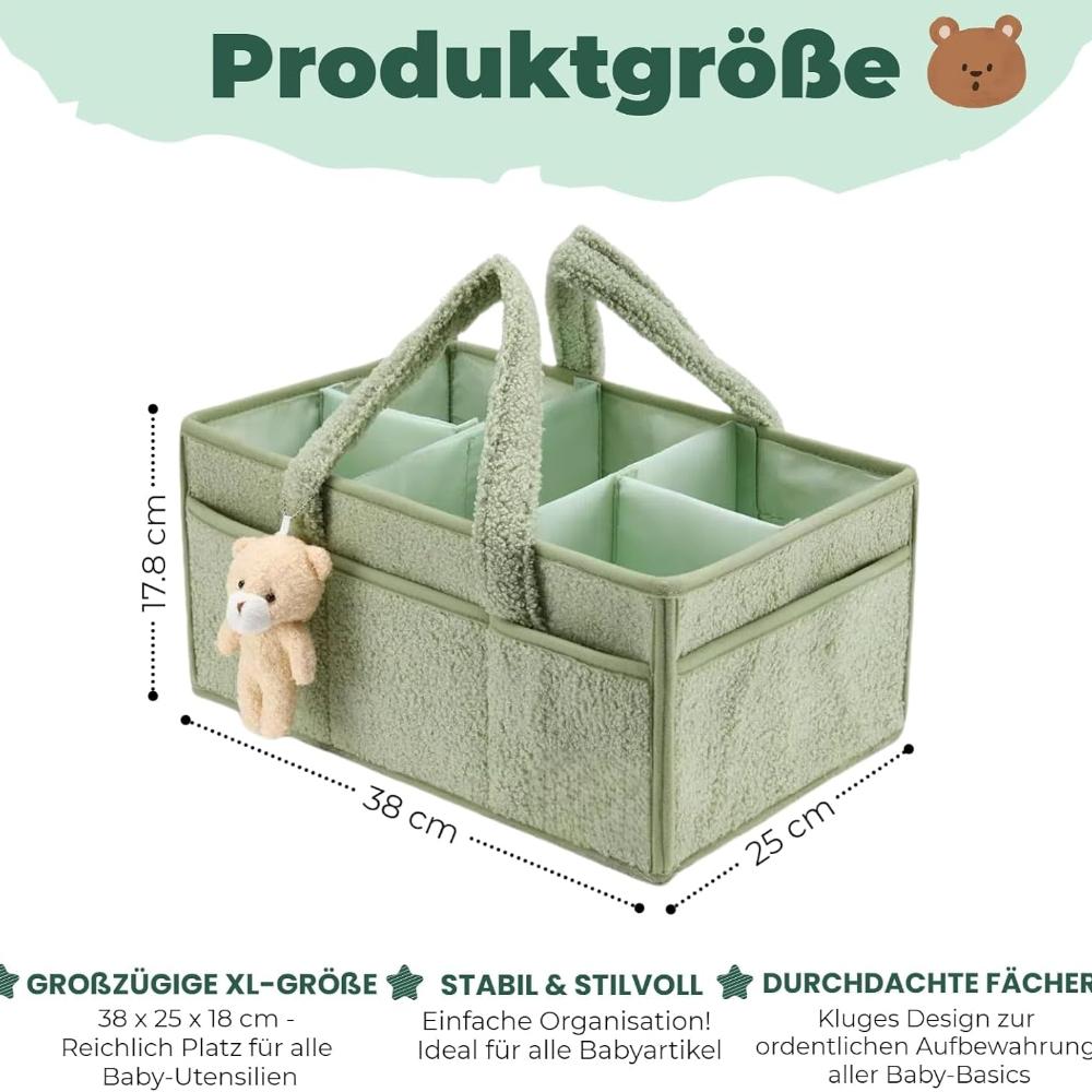 Baby Storage Basket, Portable Baby Storage Basket, Baby Feather Storage, Removable Compartment, Perfect For Newborn Essentials, Storage And Layer