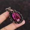 Faceted Kashmir Ruby Pendant Copper Wire Wrapped Pendant Handmade Copper Jewelry Anniversary Gift Stylish Pendant Wire Wrap Gemstone Jewelry