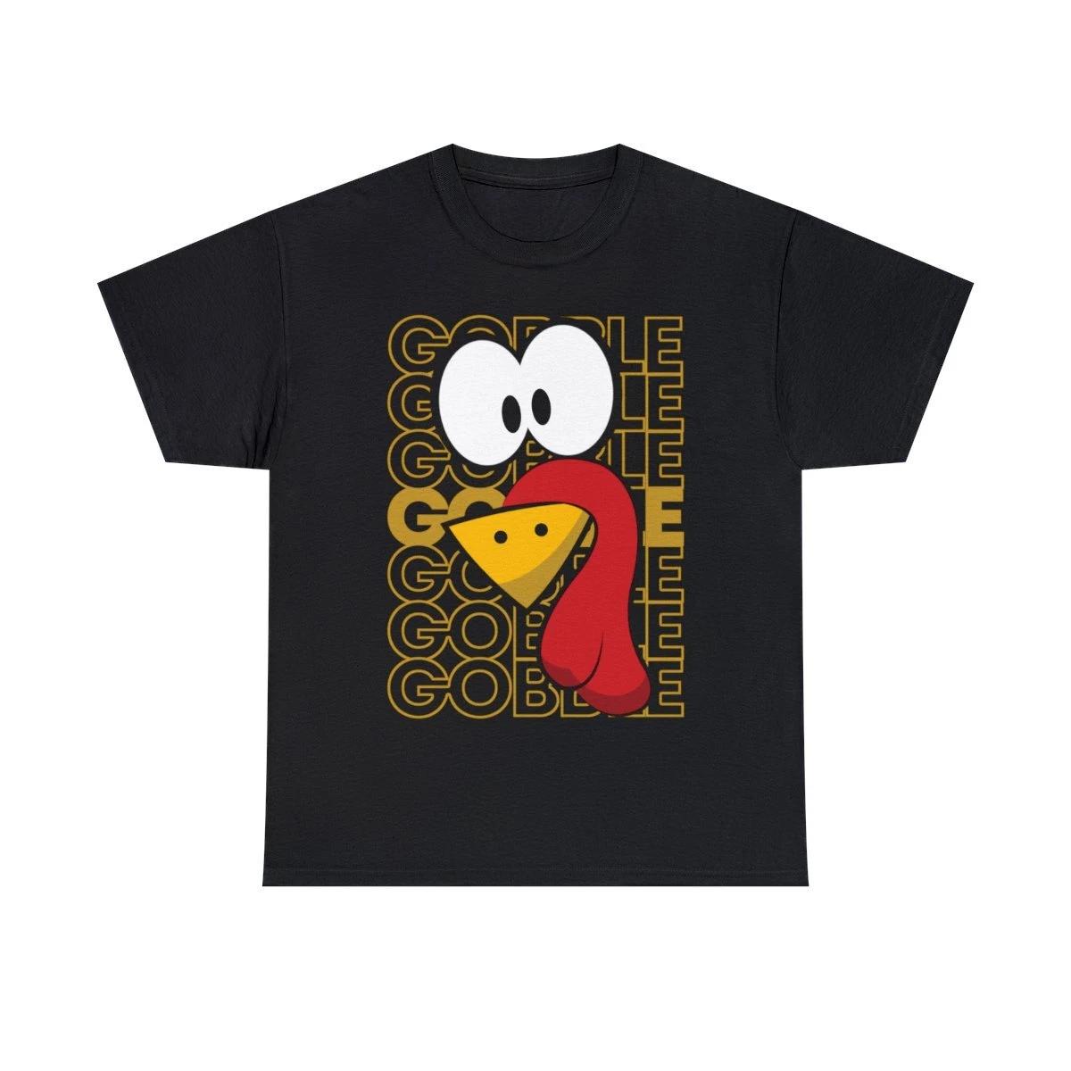 Turkey Face Gobble Gobble Graphic Tee Shirt, S-5XL L