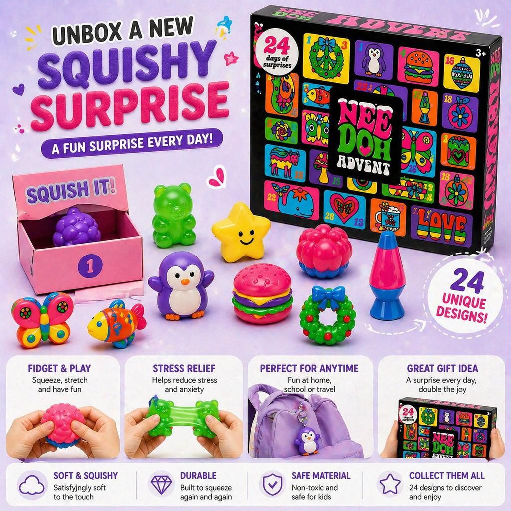 De Adventskalender Drukken Vrolijke Cadeaubox Kerst- en Paasspeelgoed voor Kinderen