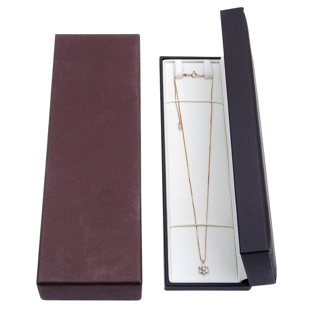 ESTELLE Flower motif Necklace K18 Pink Gold/diamond 2.6g Women Used