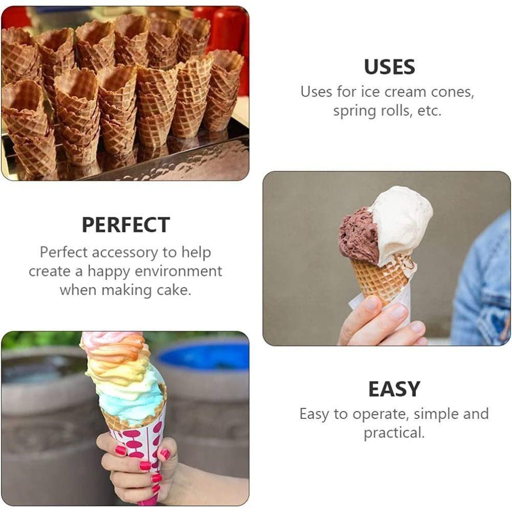 Egg Roll Pastry Cone Roller Molds Maker DIY Pizzelle Roller Ice Cream Cone Mold  Ice Cream