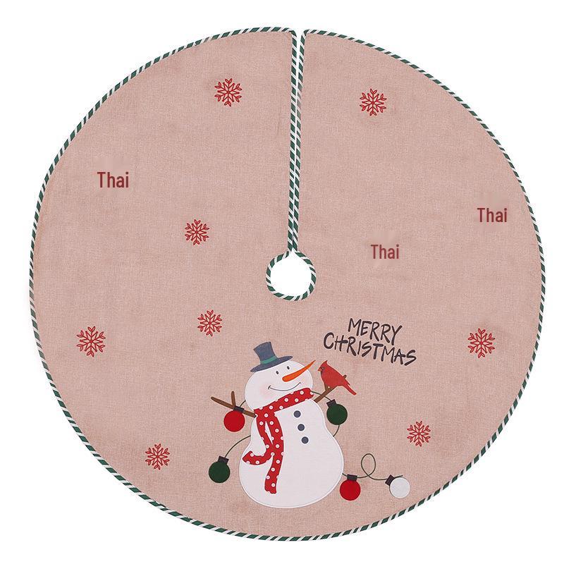 Christmas Tree Skirt Burlap Old Man Cartoon Style Decoration