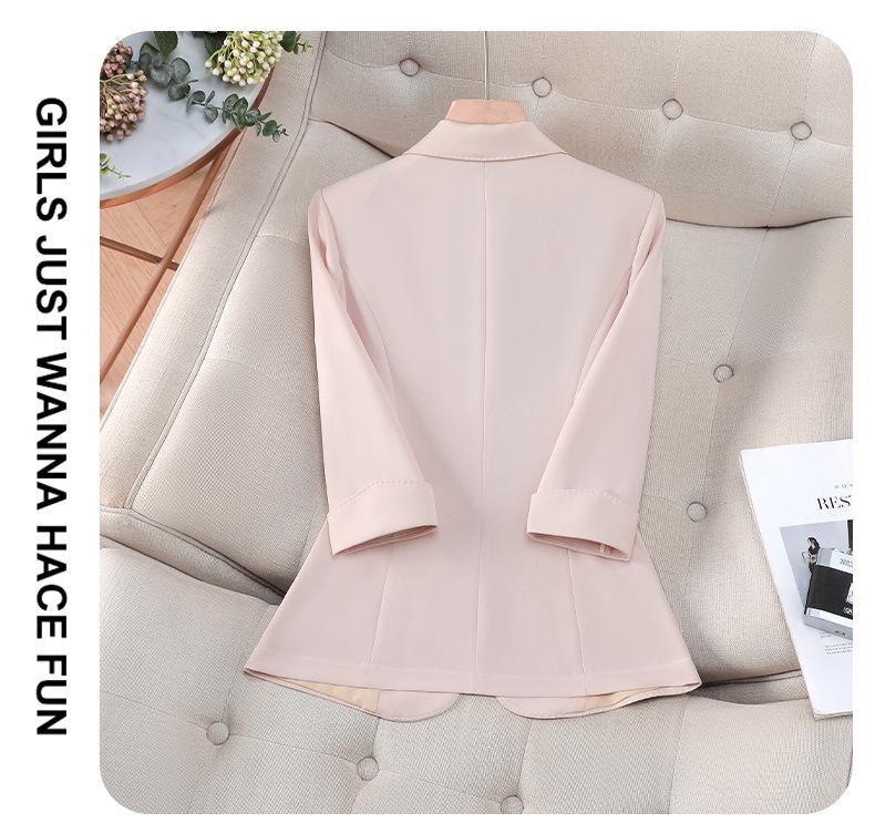 Women's Summer Seven-Sleeve Slim Blazer - Stylish Professional Jacket