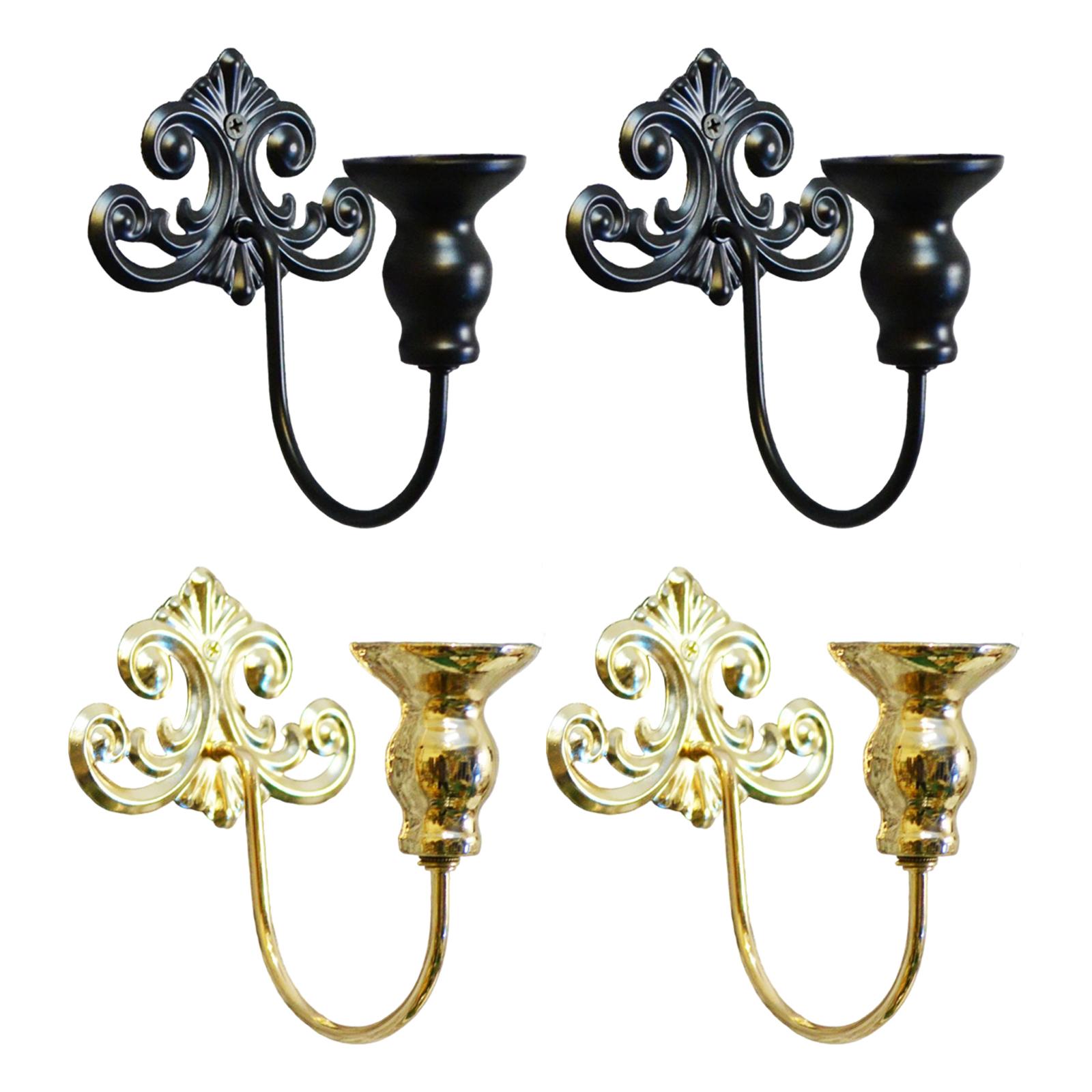 2x Candle Sconces Wall Candle Holder Decorative Iron Candles Cup for Table Centerpieces Farmhouse nero