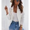 GMXIA Slim Short Lapel Zip-up Jacket Deerskin Velvet Short Coat for Women