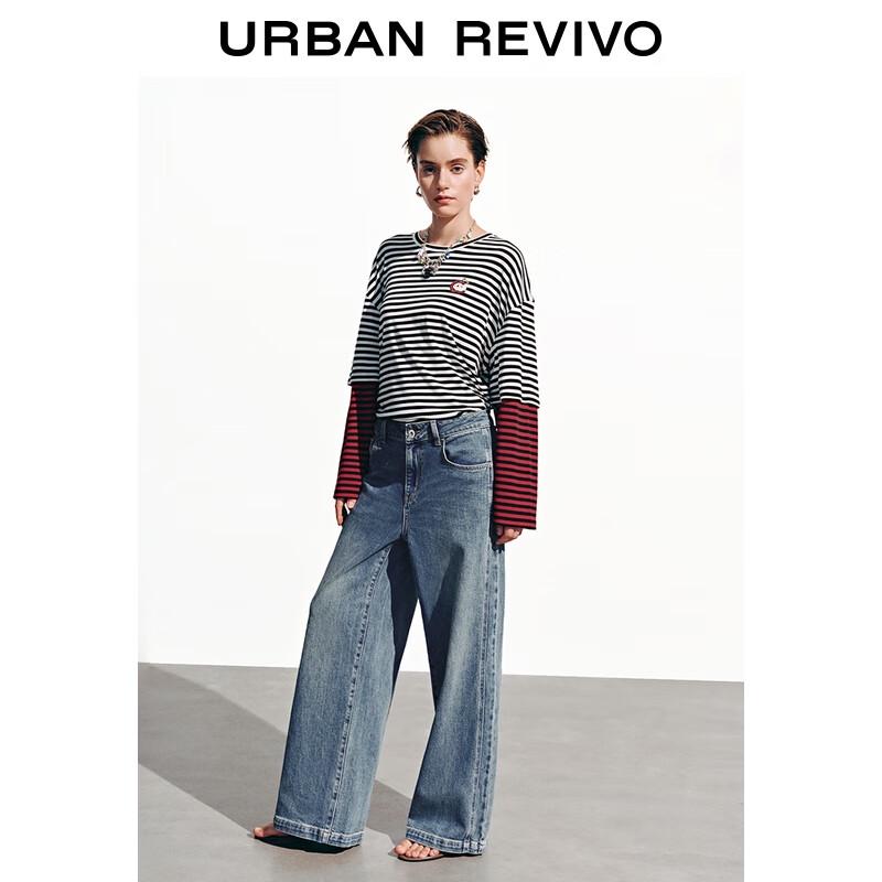 

UR Women s Distressed Washed Wide-Leg Denim Jeans 27