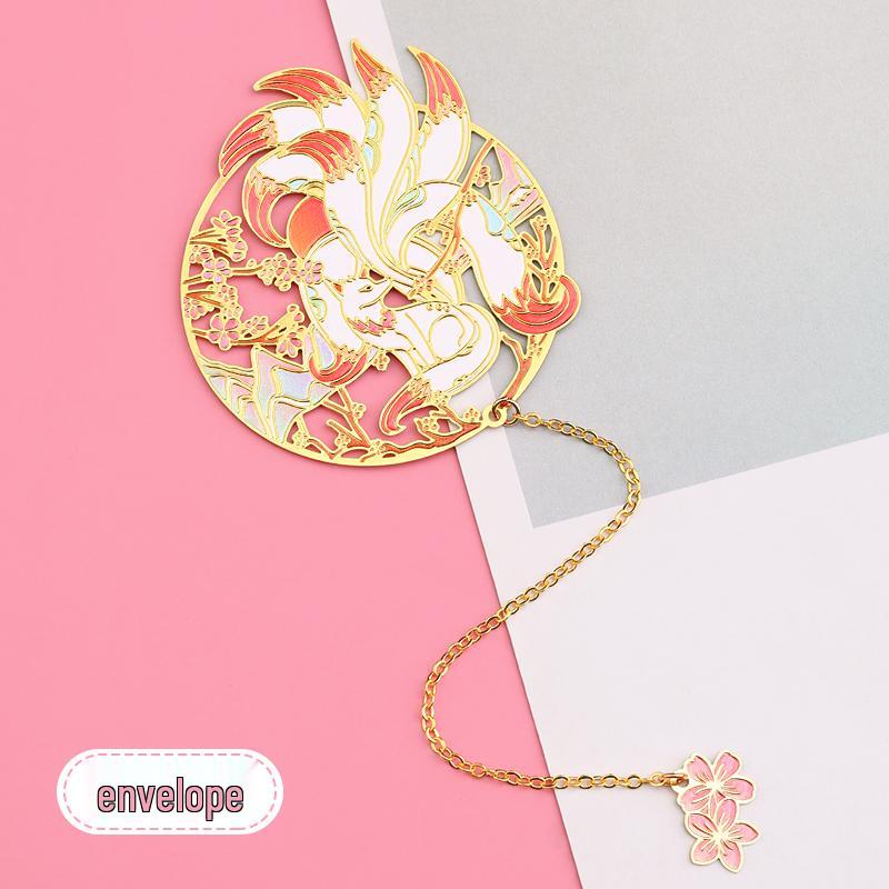 

Nine-Tailed Fox Metal Bookmark - Chinese Style Graduation Gift for Teachers and Students in Souvenir Gift Box