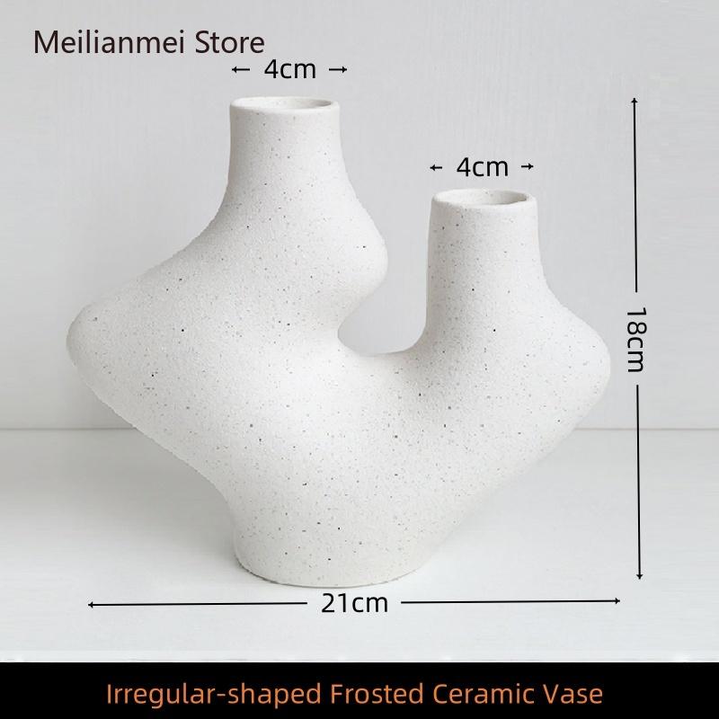 Lrregular-shaped Frosted Ceramic Vase, Artistic Decorative Soft Furnishing Ornaments for Living Room TV Cabinet Home Decor Vases