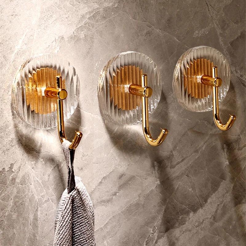 Single hook wall hook bathroom self-adhesive towel hook non punched wall mounted towel rack door back hook used for coat and hat