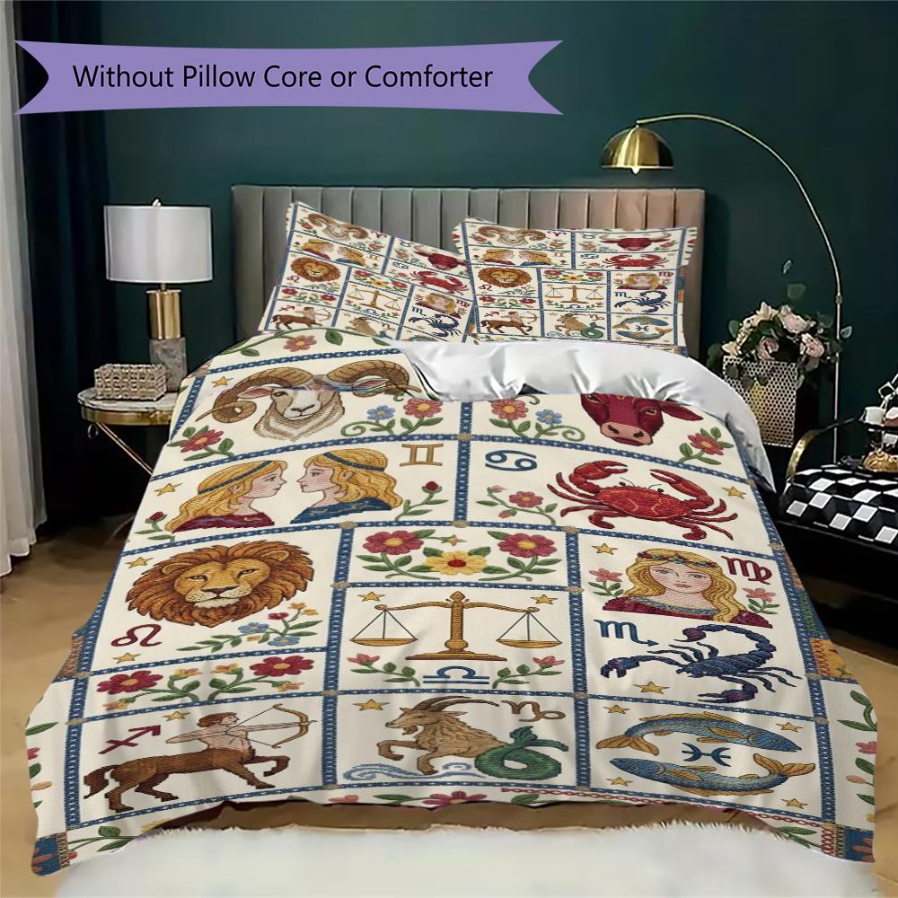Sternbilder Muster Bettwäsche Steppset Steppdecke Kissenbezug Heimdekoration Geburtstagsgeschenk (1 Bettbezug + 2 Kissenbezüge (ohne Füllung))150