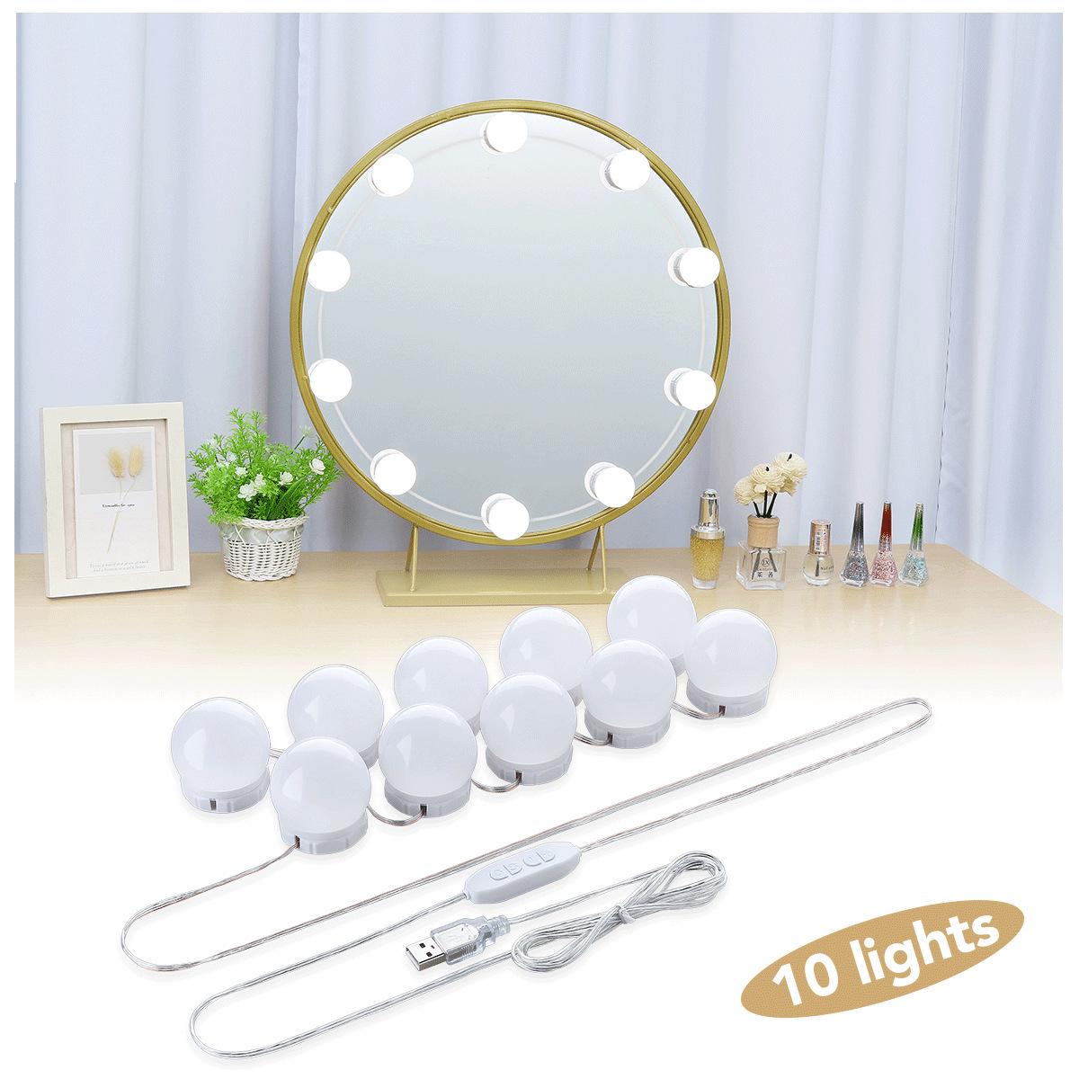 

Cross-Border Luxury LED Vanity Mirror Light with Three-Color Temperature and USB