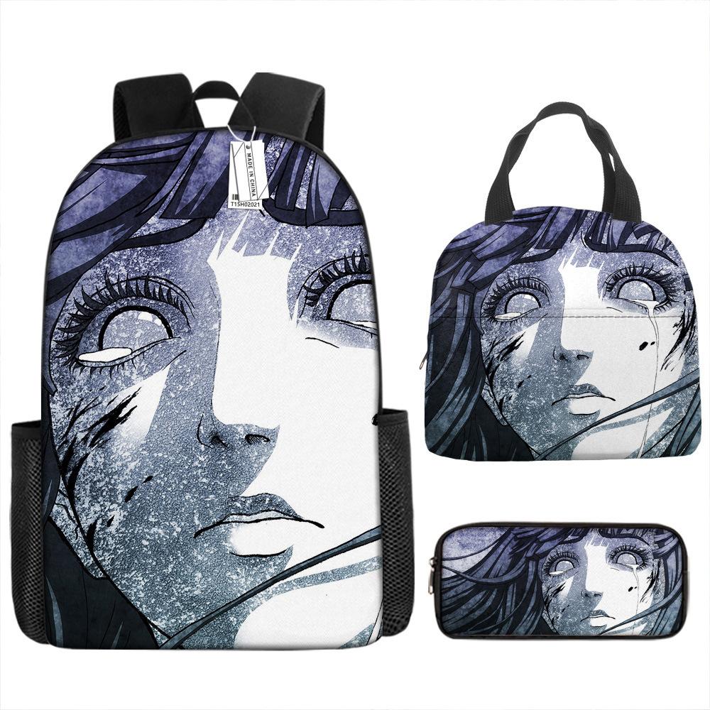 Naruto Schoolbag Elementary School Boys Large Capacity Schoolbag Lunch Bag Pencil Case Three-piece Set
