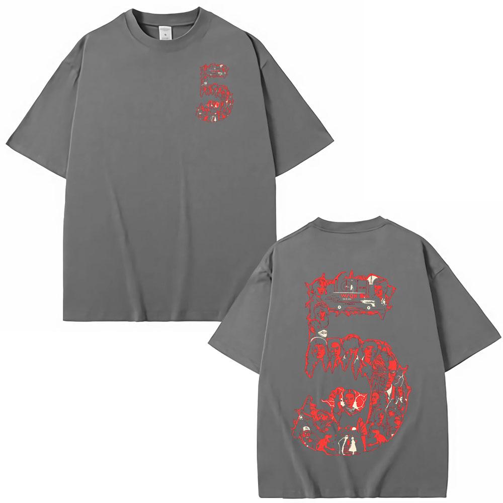 American TV Series Season 5 Eddie Munson The Demogorgon T-shirt Unisex Women Clothing Cotton Casual Short Sleeves T-shirts Tops